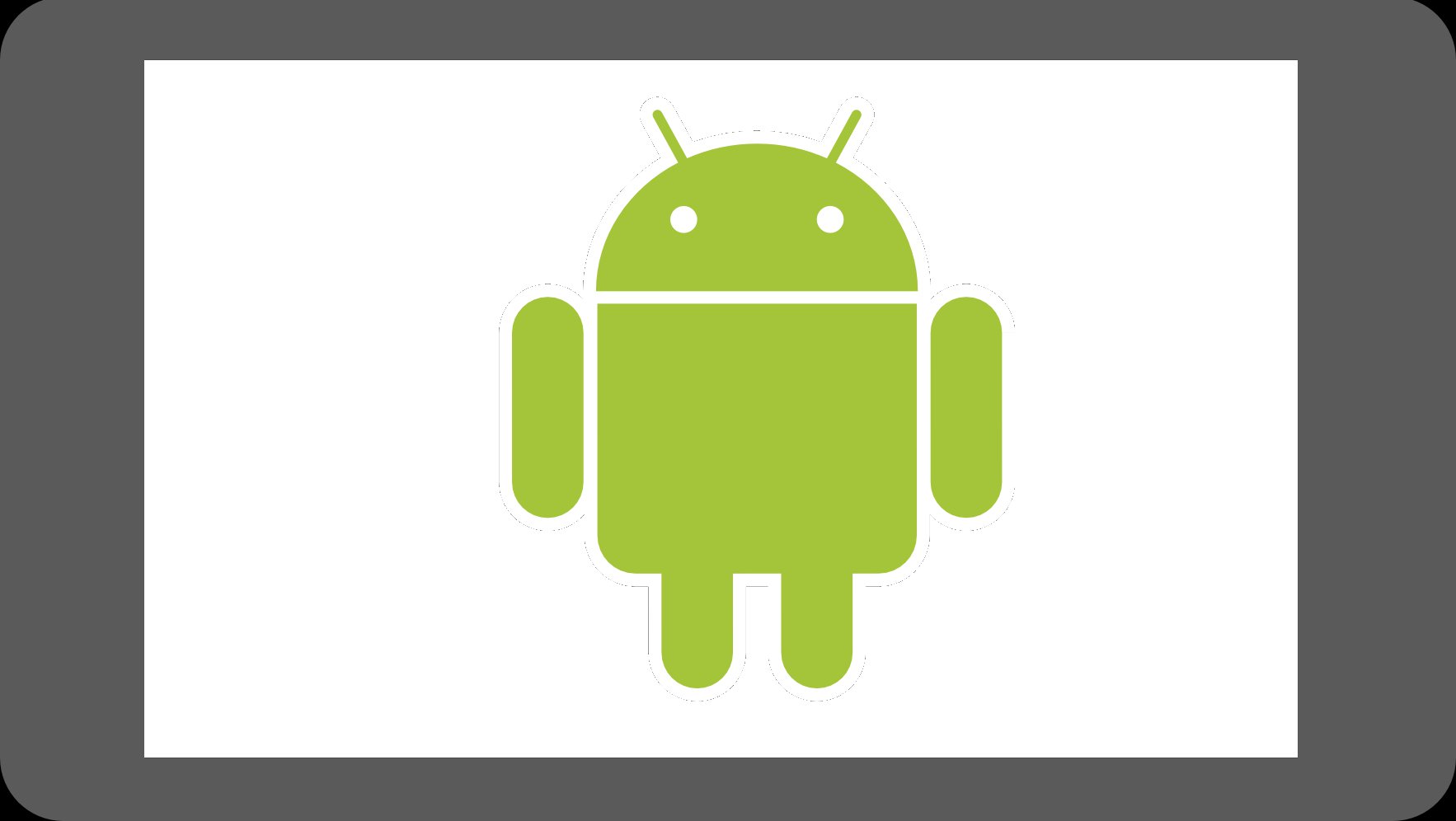 Landscape phone showing Android logo as the right operating system for your business