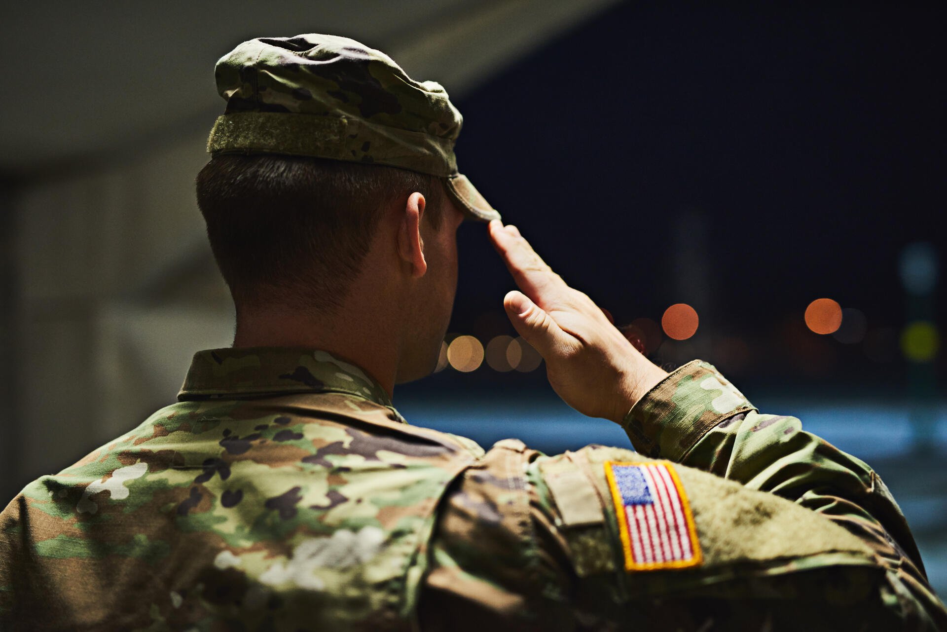 US Army Soldier Saluting