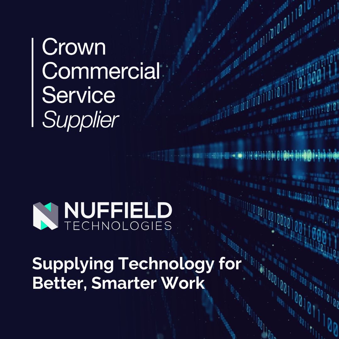 How to upgrade - Front Cover Crown Commercial Service Supplier logo with Nuffield Technologies logo on a futuristic background with computer code